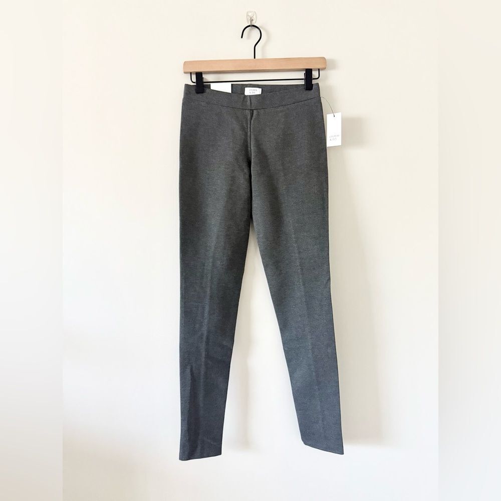 NWT Crown & Ivy Pull On Ponte Knit Pant in Charcoal Gray Size XS